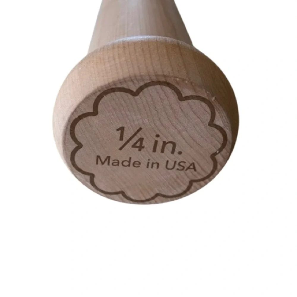 Ann Clark Solid Maple Wooden Rolling Pin for 1/4” Dough  17.5” Long Made in USA